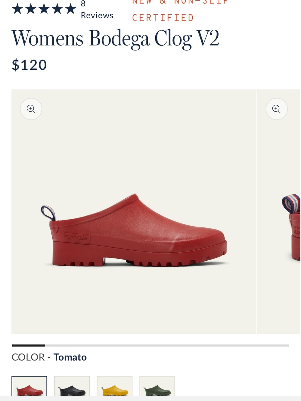 SeaVees Tomato Red Clog Slip-On